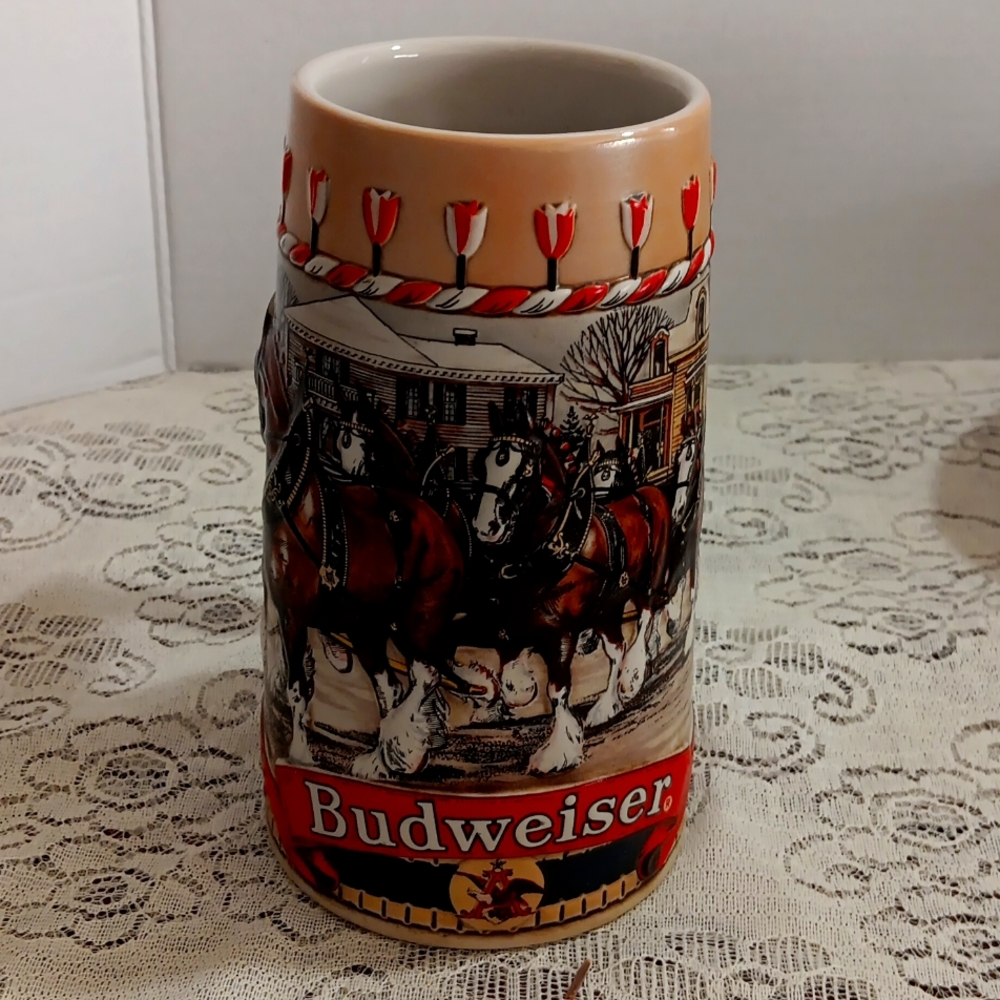 Budweiser beer stein collector series 1986 handcrafted especially for Anheuser